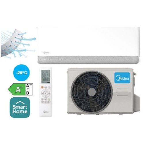 MSCB1BU-09HRFN8-QRD1GW / MOX104-09HFN8-QRD1GW Sieninis šilumos siurblys Midea Breezeless 2,8 kW / 2,9 kW