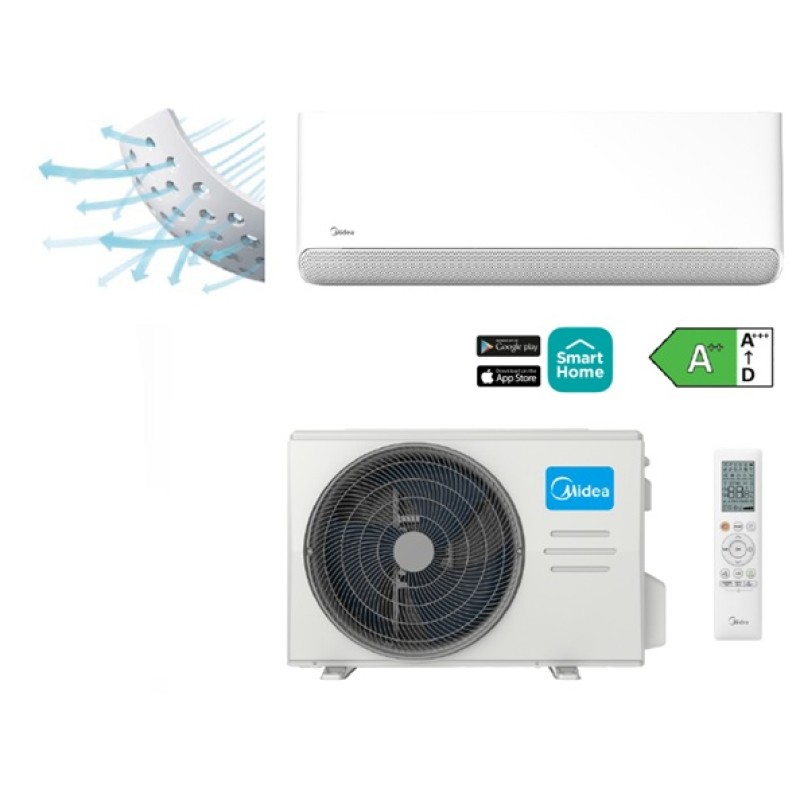 Bevėjis sieninis šilumos siurblys Midea Breezeless E (CB1-24HRFN8-I / MX4H-24RD1-CB) 7,0/7,3 kW