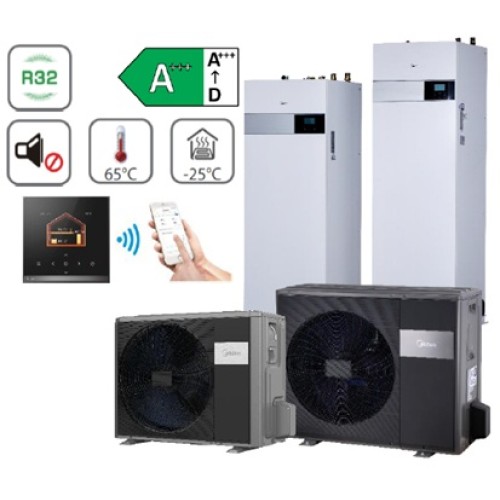 HBT-A100/190CDS90GN8-B2 / MHA-V10W/D2N8-B2 Midea šilumos siurblys oras-vanduo su talpa M-THERMAL ARCTIC