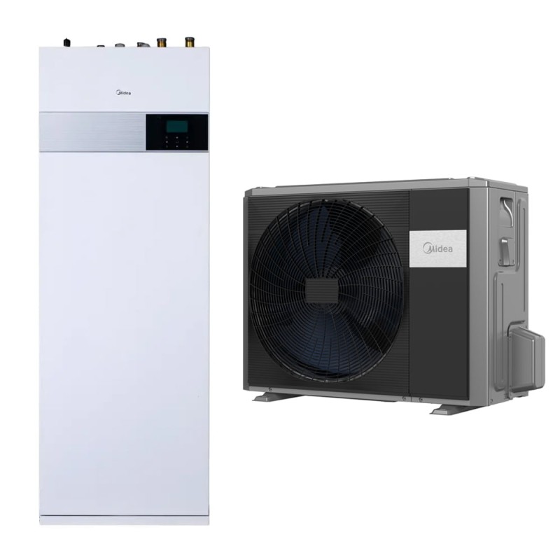 HBT-A100/190CDS90GN8-B2 / MHA-V4W/D2N8-B2 Midea šilumos siurblys oras-vanduo su talpa M-THERMAL ARCTIC