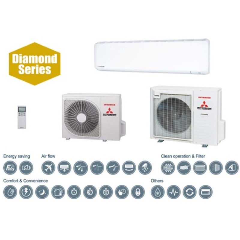 Mitsubishi Heavy Industries šilumos siurblys oras-oras SRK-ZR-W, 9,6/10,0kW