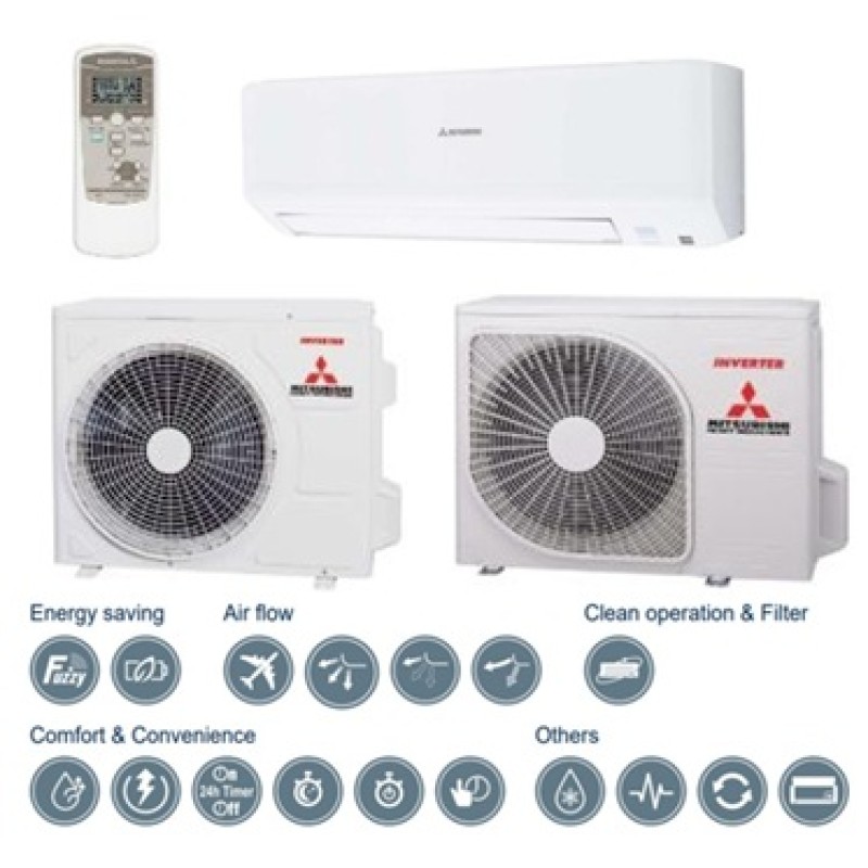 Mitsubishi Heavy Industries šilumos siurblys oras-oras SRK-ZSP-W, 3,2/3,6 kW