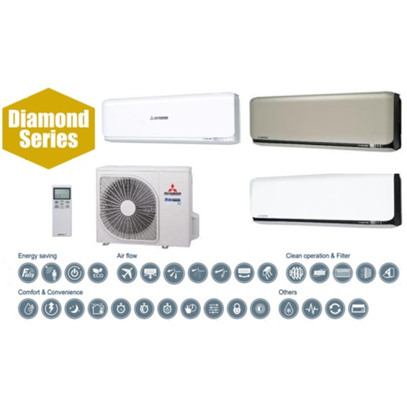 Mitsubishi Heavy Industries šilumos siurblys oras-oras SRK-ZSX-WT, 3,5/4,3kW