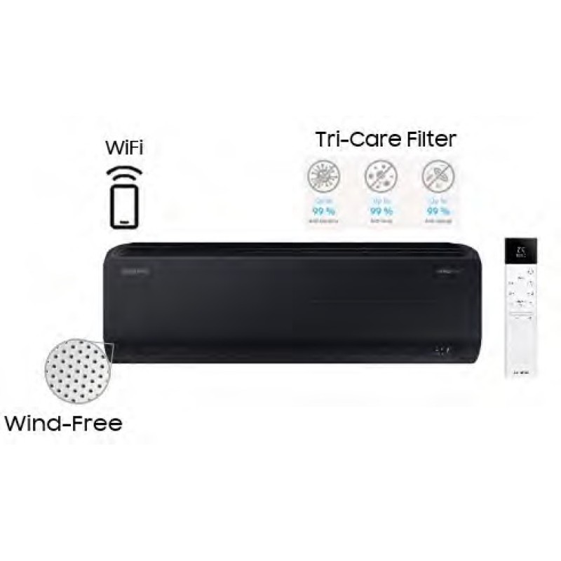 Samsung bevėjė “Multi-Split“ tipo sistemos vidinė sieninė dalis Wind Free Avant S2 Black AR70F12C1ABNEU 3,5/4,0 kW