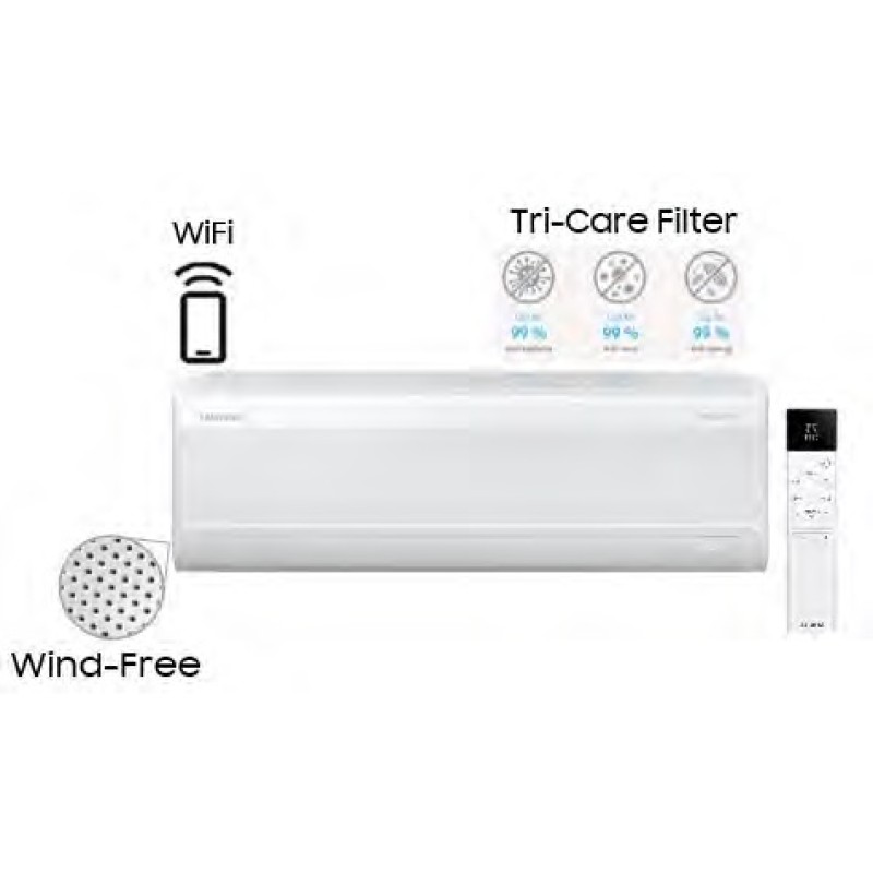 Samsung bevėjė “Multi-Split“ tipo sistemos vidinė sieninė dalis Wind Free Avant S2 AR70F07C1AWNEU 2,0/2,2 kW