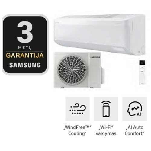 Bevėjis šilumos siurblys Samsung Wind Free Comfort S2 (AR60F18C1AWNEU / AR60F18C1AWXEU) 5,0/6,0 kW