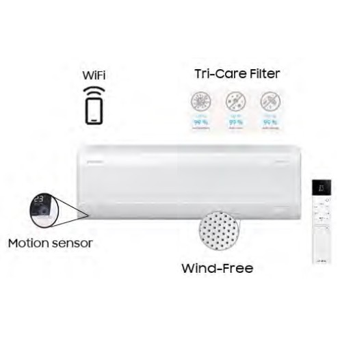 Samsung bevėjė “Multi-Split“ tipo sistemos vidinė sieninė dalis Wind Free Elite S2 AR70F07CAAWNEU 2,0/2,2 kW