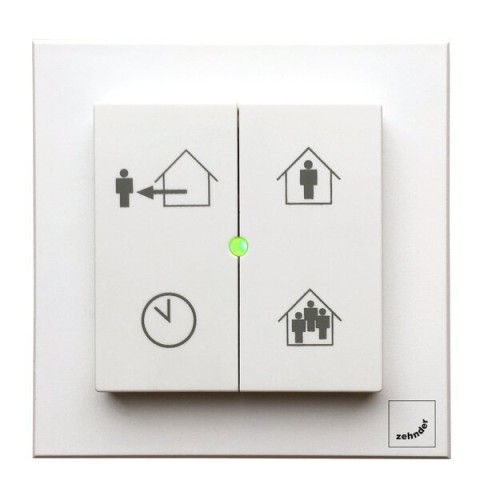 Evo Switch belaidis keturių mygtukų nuotolinio valdymo pultas su LED gedimų indikatoriumi Zehnder EVO serijos rekuperatoriui.