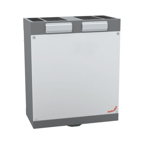 Vertikalus ENTALPINIS Zehnder ComfoAir 180 ERV rekuperatorius su integruotu šildymo tenu.