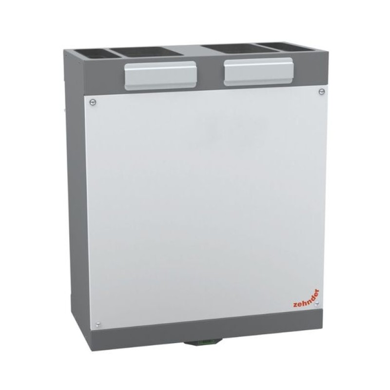 Vertikalus ENTALPINIS Zehnder ComfoAir 180 ERV rekuperatorius su integruotu šildymo tenu.