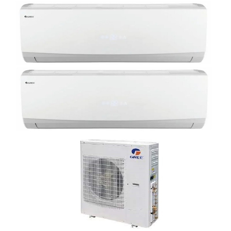 Multi split komplektas 2 kambariams Gree (GWHD(18)NK6OO + 2xGWH09QCXB–K6DNC2F/I)