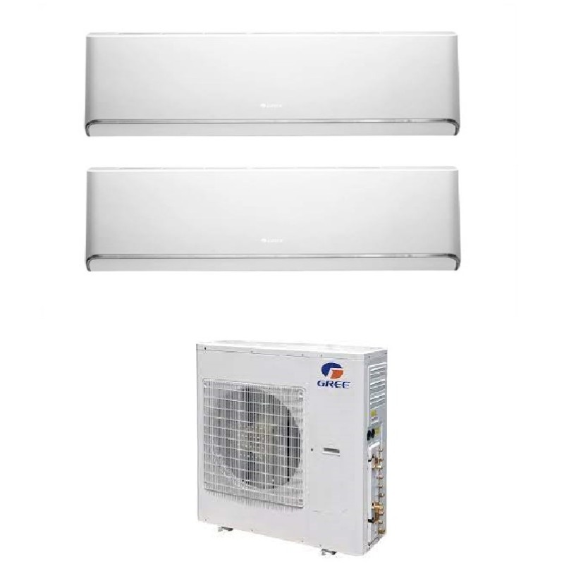 Multi split komplektas 2 kambariams Gree (GWHD(18)NK6OO + GWH09AVCXB-DNA1B/I-W + GWH12AVCXD-DNA1A/I-W)