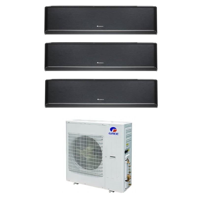 Multi split komplektas 3 kambariams Gree Airy Black (GWHD(24)NK6OO + 3xGWH09AVCXB-DNA1B/I-B)